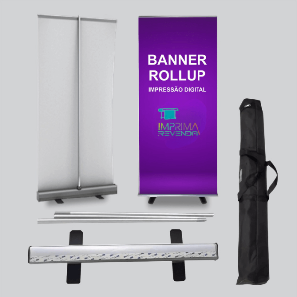 BANNER ROLL UP 80 x 200 cm (com a Lona impressa) - Imprima Revenda
