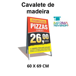 Cavalete de Madeira Personalizado 60 X 69 CM      