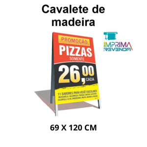 Cavalete de Madeira Personalizado 69 X 120 CM      