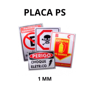 PLACA PS 1MM COM APLICAÇÃO DE ADESIVO IMPRESSO 1 mm m2    