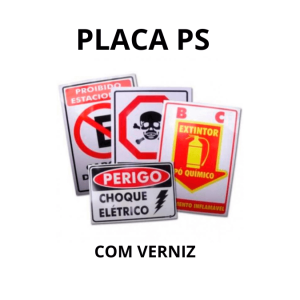 PLACA PS C/ APLICAÇÃO DE ADESIVO IMPRESSO E VERNIZ PS / PVC m2  Verniz  